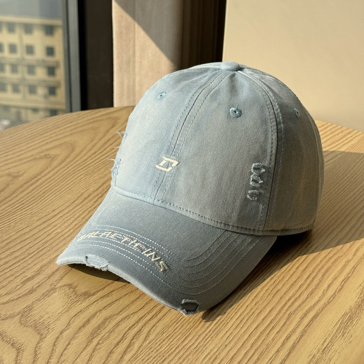Men's Distressed Denim Baseball Cap