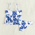 Women's Tankini Set with Floral Design and Adjustable Straps