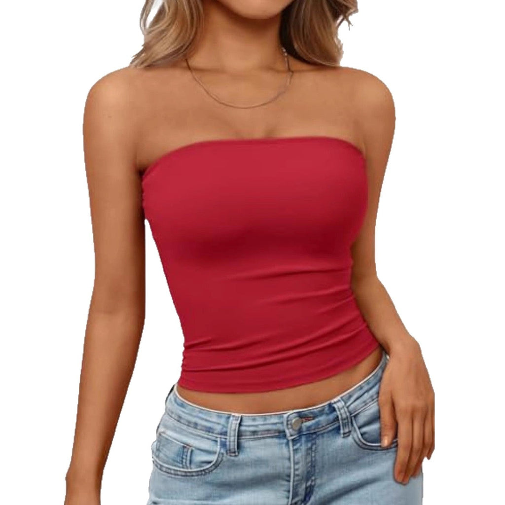 Women's Elastic Bandeau Top with Form-Fitting Cut