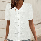 Women's Embroidered Lace-Trim Blouse