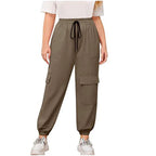 Women's Cargo Pants with Elastic Waistband and Modern Pockets