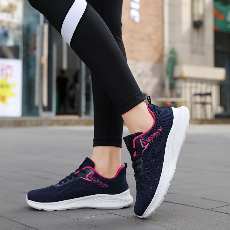 Women's Breathable Running Sneakers with Elastic Upper