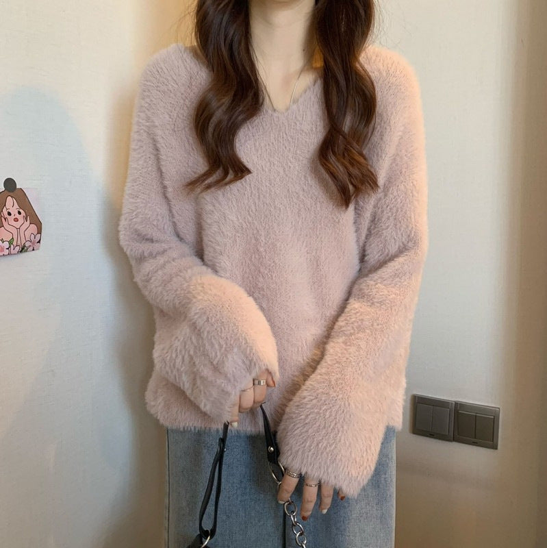 Women's Fluffy Loose-Fit Sweater