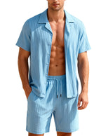Men's Ribbed Fine Knit Lounge Set