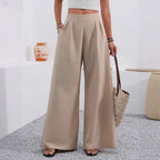 Women's Elegant Wide-Leg Pleated Pants