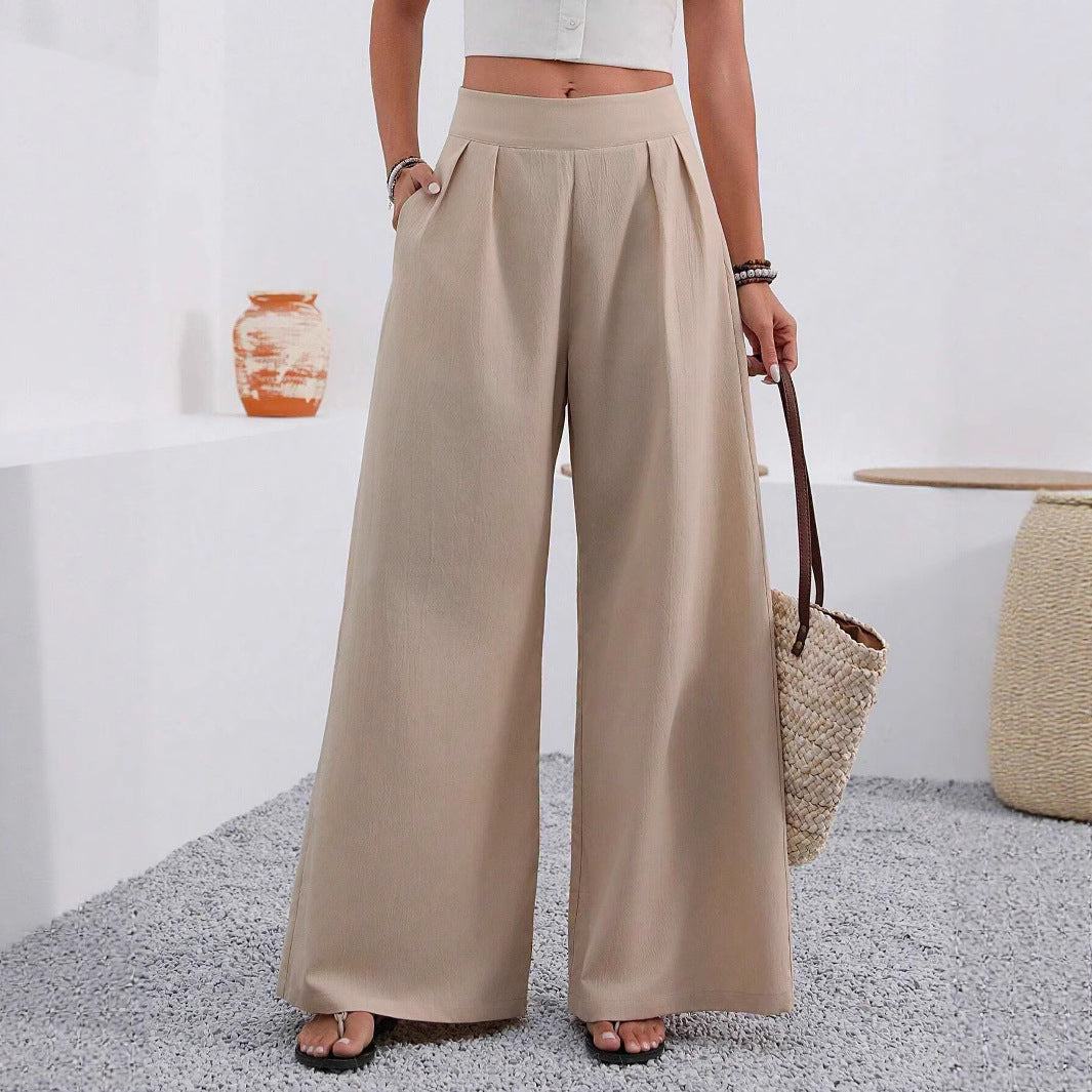 Women's Elegant Wide-Leg Pleated Pants