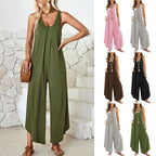 Women's Airy Wide-Leg Jumpsuit with Pockets