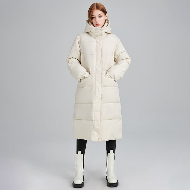 Women's Long Insulated Winter Jacket with Hood