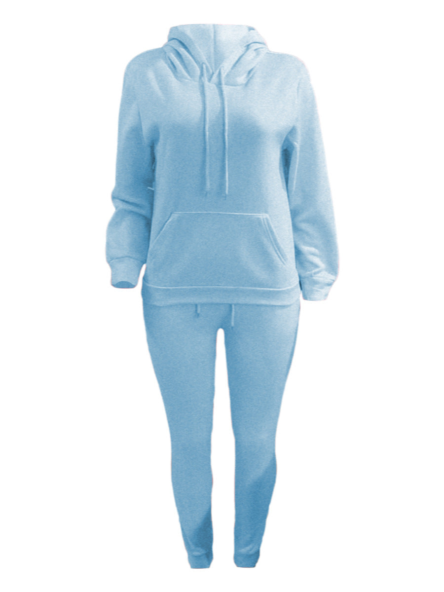 Men's casual jogging suit set with hoodie kangaroo pocket and tapered jogging pants