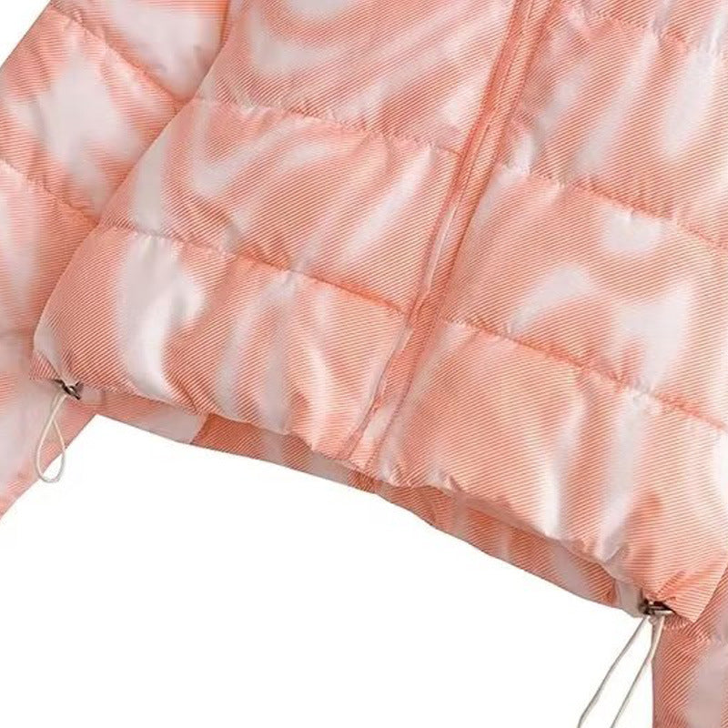 Women's Cropped Transitional Jacket with Geometric Print