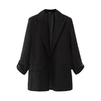 Elegant Blazer Jacket with Modern Cut and Textured Fabric