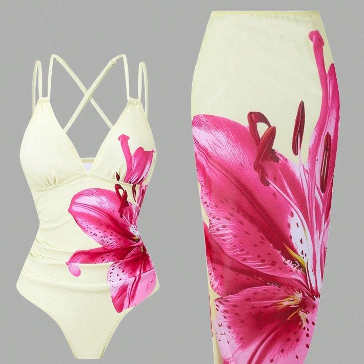 Women's Swimsuit with Elegant Floral Print