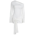 Women's Asymmetrical Wrap Top with Decorative Knot
