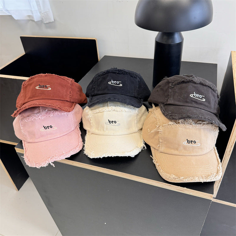 Men's Distressed Denim Snapback Cap