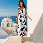 Elegant Jumpsuit with V-Neck and Side Slit