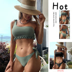Women's Asymmetrical Bikini with Playful Ruffle Detail