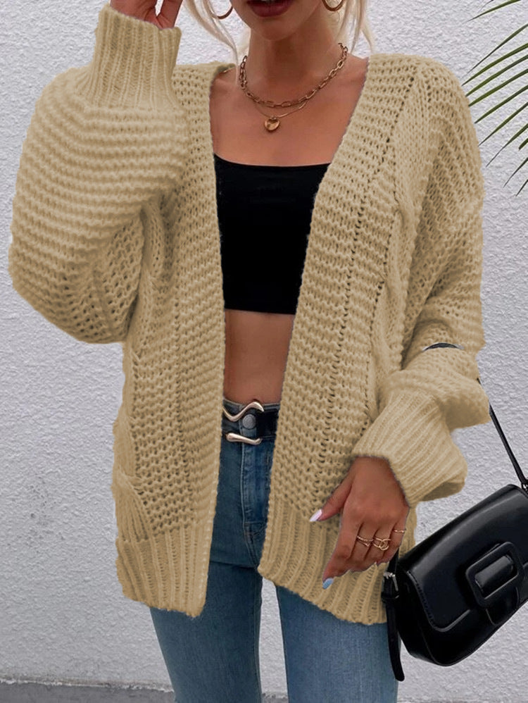 Women's Open-Front Chunky Knit Cardigan