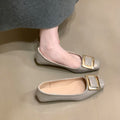Women's Ballet Flats with Elegant Buckle and High-Quality Patent Finish