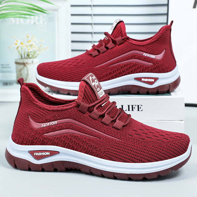 Women's Breathable Casual Sneakers with Elastic Fit and Cushioned Sole