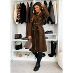 Elegant Asymmetrical Trench Coat with Belt
