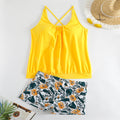 Women's Swim Set with Airy Top and Floral Shorts