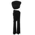 Women's Elegant Set with Ruched Top and Wide Waistband