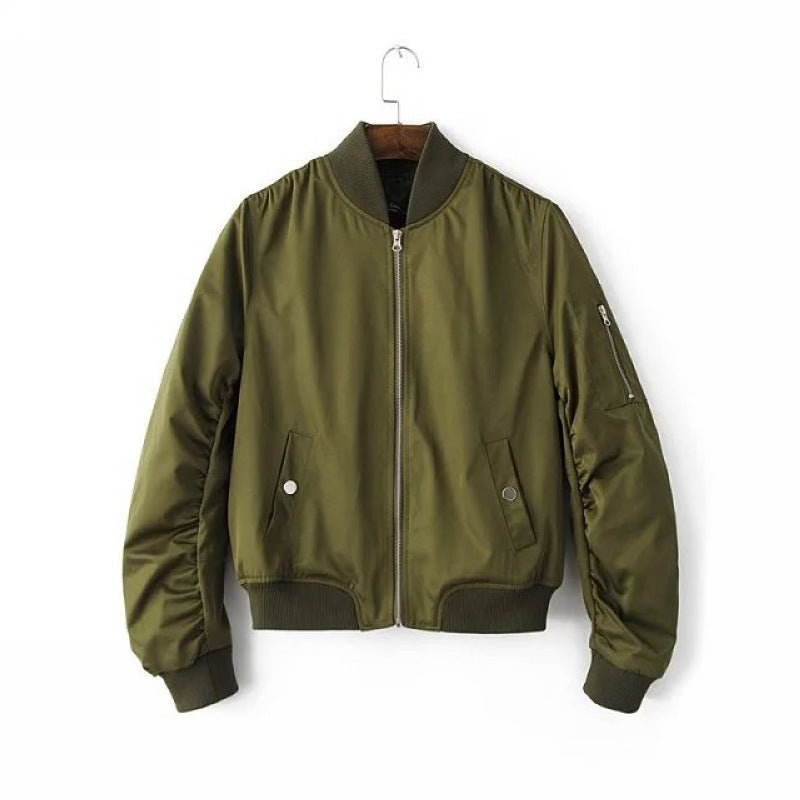 Women's Bomber Jacket with Practical Pockets and Sporty Cut
