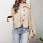 Women's Elegant Jacket with Floral Accents and Soft Fabric