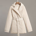 Elegant Padded Jacket with Waist Belt