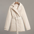 Elegant Padded Jacket with Waist Belt