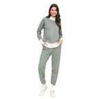 Women's Comfortable Knit Loungewear Set with High Collar and Elastic Cuffs