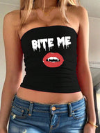 Women's Bandeau Top with Ghost Motif