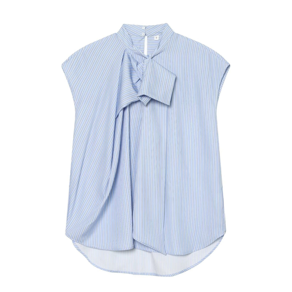 Women's Blouse with Modern Cut and Unique Tie Collar