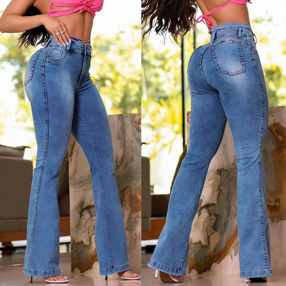 Women's High-Waisted Flared Jeans