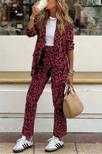Women's Elegant Leopard Print Suit Set