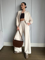 Casual Sweat Jacket and Pants Set