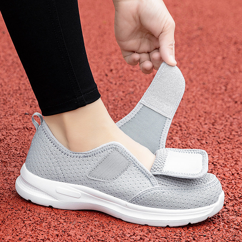 Women's Breathable Casual Shoes with Adjustable Hook-and-Loop Closure