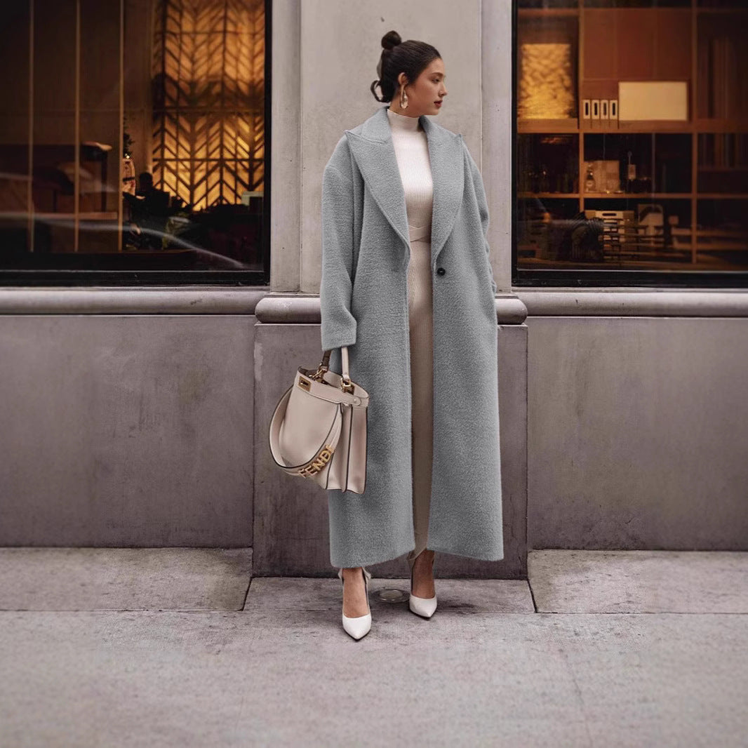 Women's Elegant Slim-Fit Warm Wool Coat