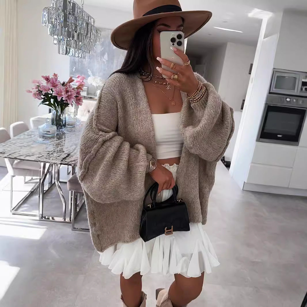 Women's Patterned Cardigan in Soft Cozy Fabric