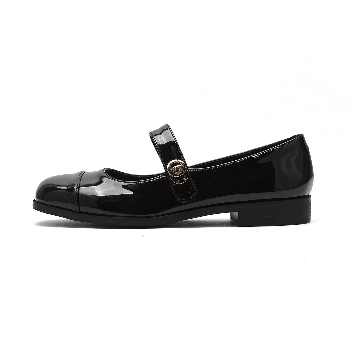 Women's Ballet Flats with Elegant Strap and Fashionable Contrast Design