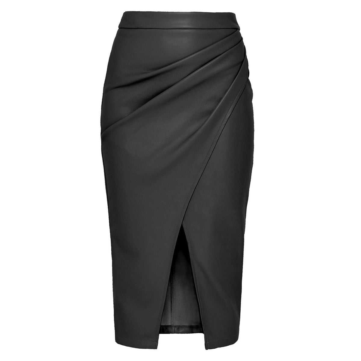 High-Waisted Vegan Wrap Skirt