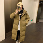 Women's Long Insulated Winter Jacket with Hood and Inner Pockets