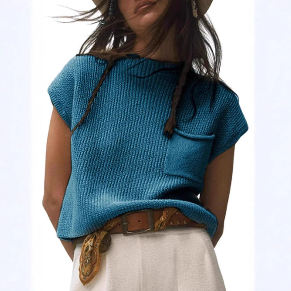 Women's Casual Knit Top and Wide-Leg Pants Set