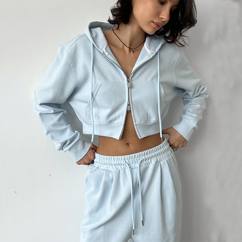 Women's Cropped Hoodie and Relaxed Jogger Set