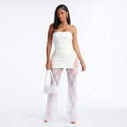 Women's High-Quality Layered Look Jumpsuit with Lace Accents