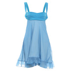 Women's Chiffon Dress with Flowing Hem and Sweetheart Neckline