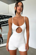 Women's Form-Fitting Jumpsuit with Cut-Out and Spaghetti Straps