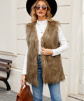 Elegant Faux Fur Vest with Open Front