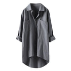 Casual Long-Sleeve Button-Down Blouse