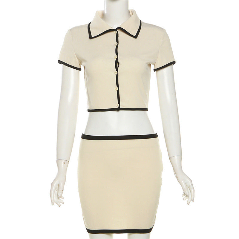 Women's Cropped Blazer and Skirt Set